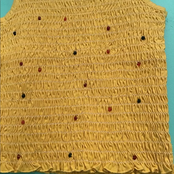 Michael Simon Girls' Yellow Beaded Tank Top Size 4T - Picture 2 of 6